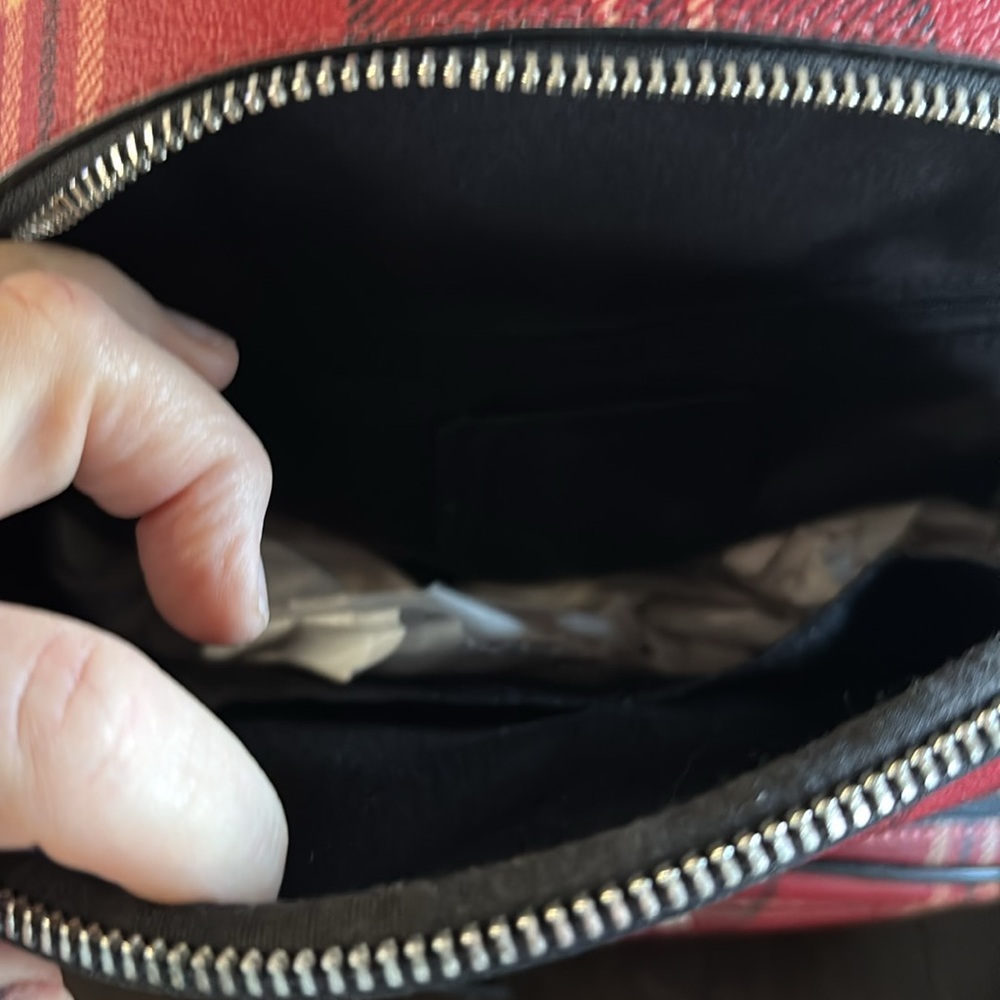 NWT HTF Coach Red Plaid Backpack - Picture 4 of 8